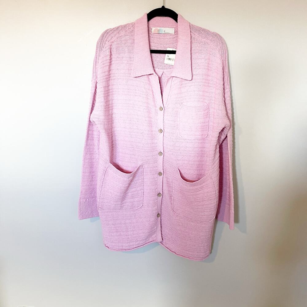 Free People Beach Day‎ Dreaming
Button up Cardigan pink cotton oversized medium